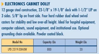 Roll A Way ELECTRONICS CABINET DOLLY - Image 2