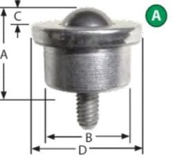 Ashland Conveyor Threaded Stud Style Ball Transfer Units