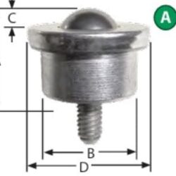 Ashland Conveyor Threaded Stud Style Ball Transfer Units