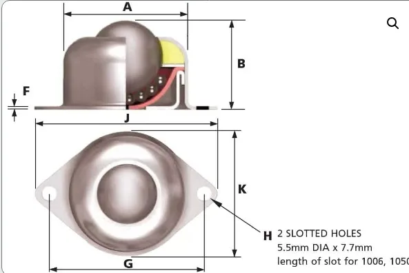 Alwayse Ball Transfer Unit Base Fixing Unit 1006 - Image 2