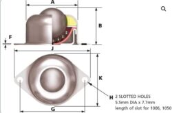 Alwayse Ball Transfer Unit Base Fixing Unit 1050 - Image 2