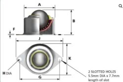 Alwayse Ball Transfer Unit Base Fixing Unit 1503 - Image 2