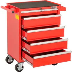 Global Industrial™ 26-3/8" x 18-1/8" x 37-13/16" 5 Drawer Red Roller Tool Cabinet - Image 2
