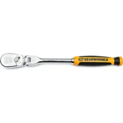 Gearwrench® 90 Tooth Dual Material Flex Head Teardrop Ratchet with 1/4" Drive Tang, 8"L