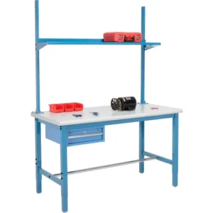 Global Industrial™ 60x36 Production Workbench Laminate Safety Edge - Drawer, Upright & Shelf BL