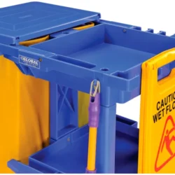 Global Industrial™ Janitor Cart Blue with 25 Gallon Vinyl Bag - Image 3